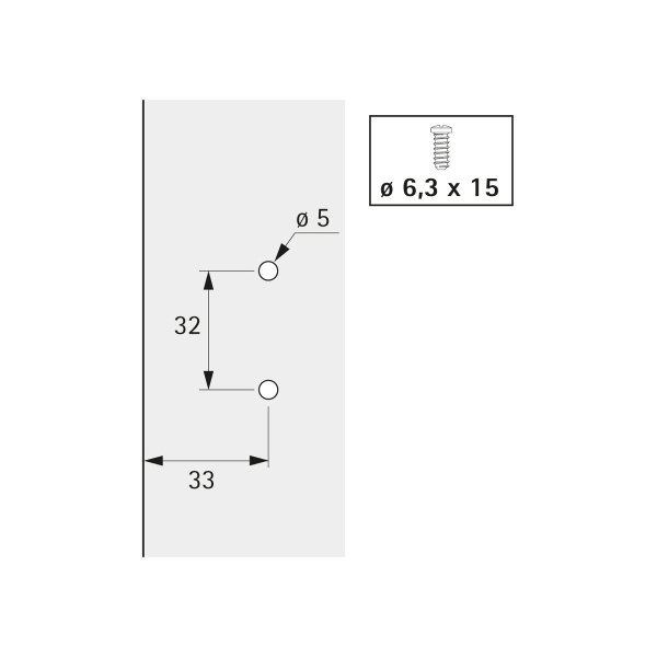 Специальная петля ЕТ 582 для фасадов встроенных холодильников, 95°, d=35мм, с планкой