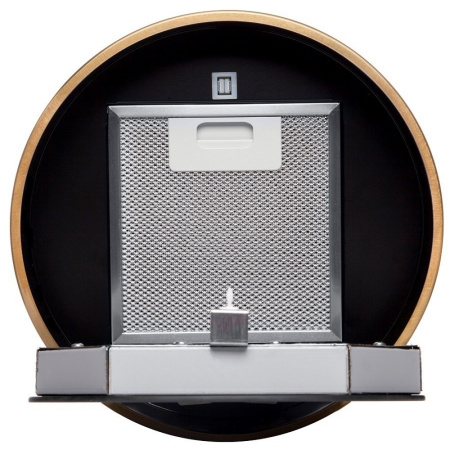 Вытяжка настенная Ester Gold/Black Glass, 31 см, без угольн. фильтра, ПДУ, золот/чер стекло, Konigin