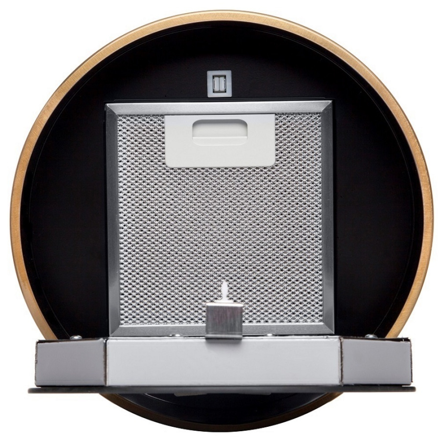 Вытяжка настенная Ester Gold/Black Glass, 31 см, без угольн. фильтра, ПДУ, золот/чер стекло, Konigin