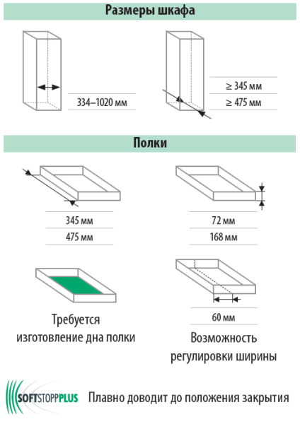 Полка выкатная Конеро, 450х760-820х168 мм, борт стекло, с направл. полн. выдв, черный, Kessebohmer