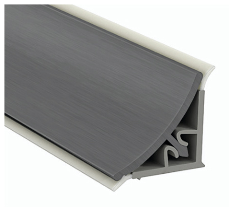 Плинтус пристеночный, 16х16мм, L=4200мм, пластик/алюминий, антрацит