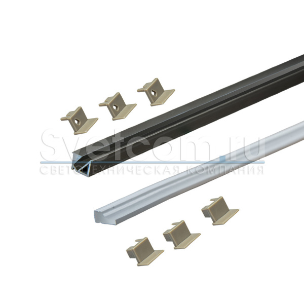 Профиль врезной 14х10х3000мм, лента ≤5мм, шампань (диффузор силиконовый, 3+3 заглушки), 1310T