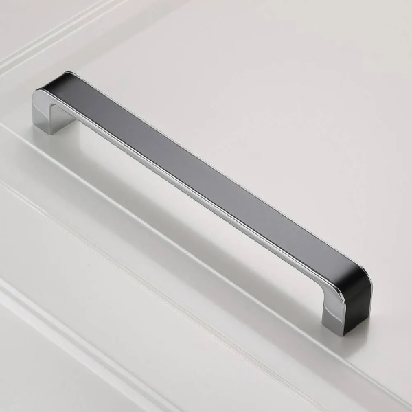 Ручка-скоба, MONA, 192мм, металл, хром/черный