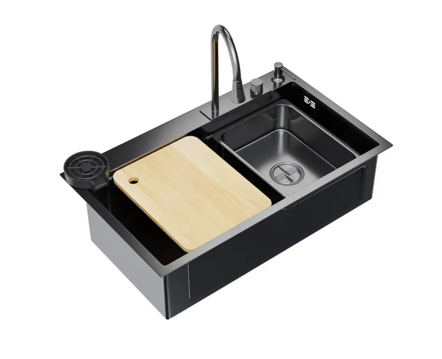 Мойка GranFest METAL 7545, 750х450 мм, нерж. сталь PVD, графит