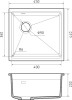 Мойка Rivelato LINO 454-L, 450х440х200мм, серый металлик