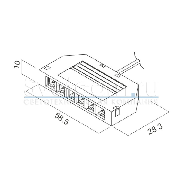 Разветвитель 815 с коннектором 813 (ПАПА), 6 гнёзд, L=1500мм, 12V/3A, черный