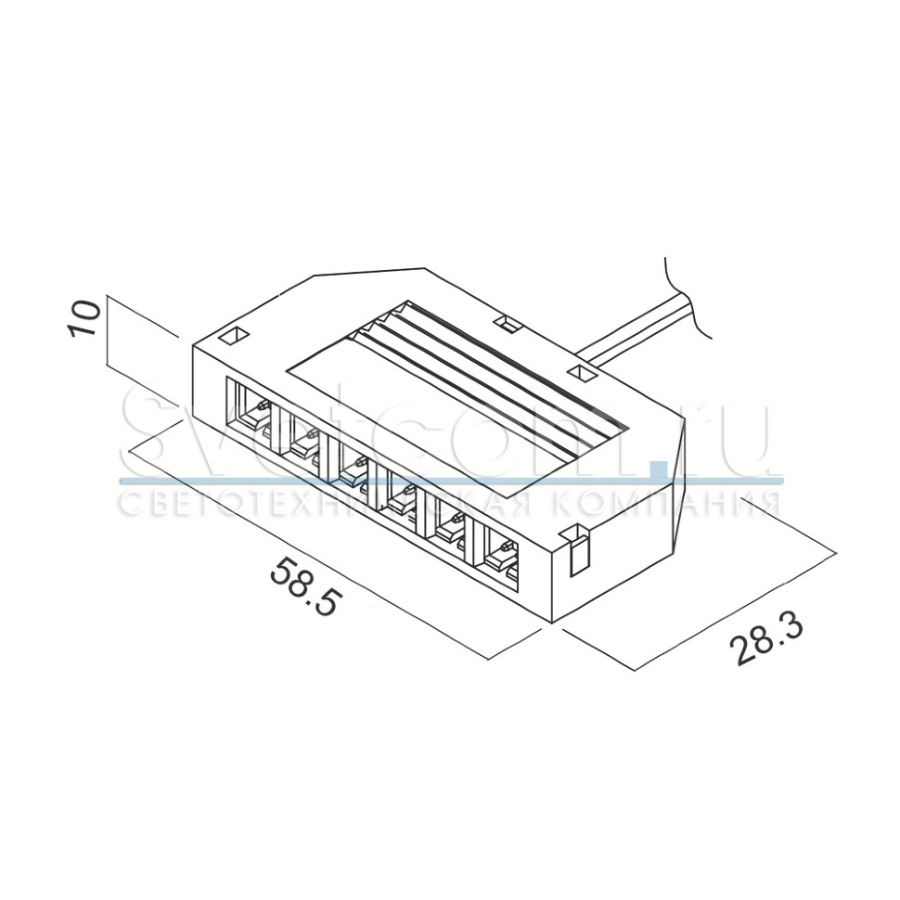 Разветвитель 815 с коннектором 813 (ПАПА), 6 гнёзд, L=1500мм, 12V/3A, черный