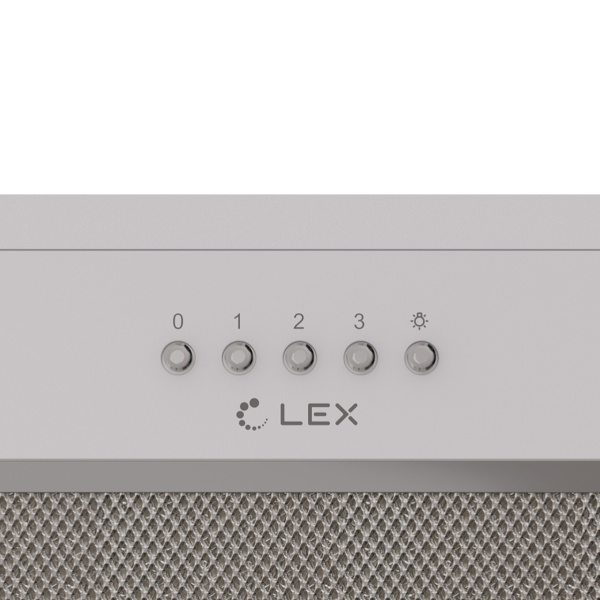 Вытяжка полновстраиваемая HYPER 600 LIGHT WH, 60см, б/угольного фильтра, белый, Lex