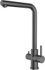Смеситель GranFest Quarz Z-5421, с краном питьевой воды, PVD графит
