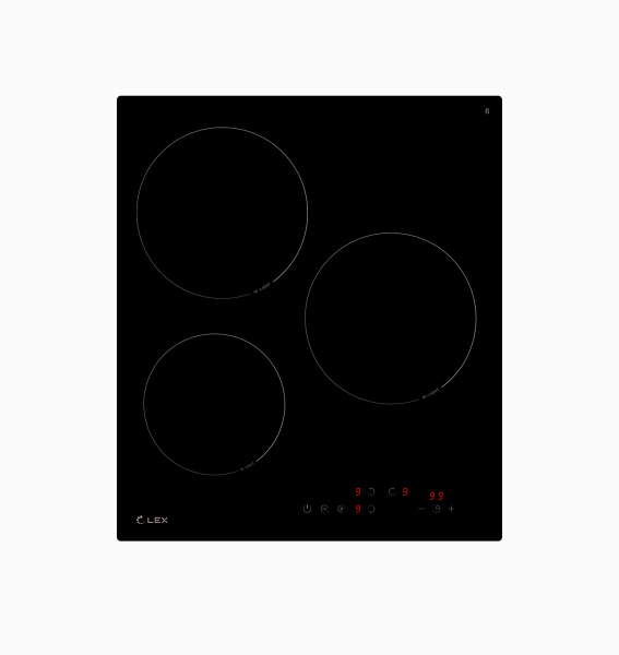 Варочная панель EVH 4030 BL, 45см, стеклокерамика, черный, Lex