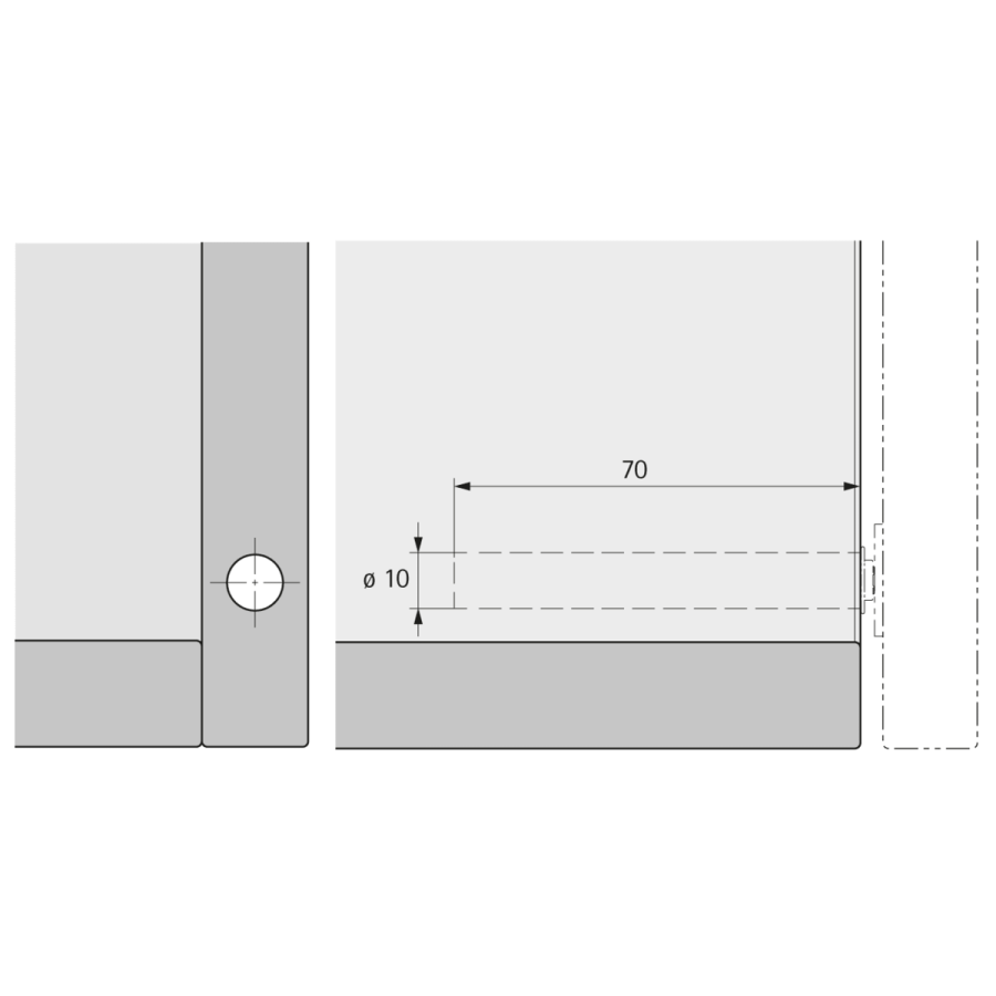 Толкатель Push Open с магнитом, врезной, длинный ход, пластик, антрацит, Hettich