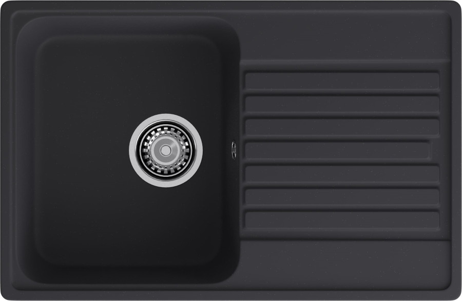 Мойка ЭкоМ 7448, 740х480мм, кварц, черный (без сифона)
