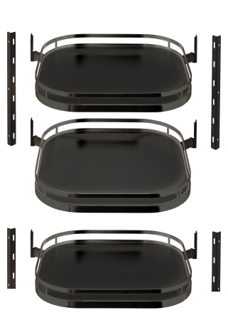 Карусель c 3 полками ТорнМоушн, дно антрацит, антислип, в шкаф на 600мм, антрацит, Kessebohmer