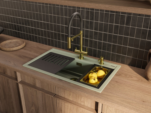 Контейнер DC-05-1-GB, 383x220x65мм, нержавеющая сталь, графит