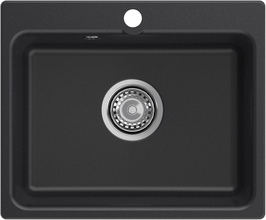 Мойка ЭкоМ М-520, 520х430мм, мрамор, черный (без сифона)