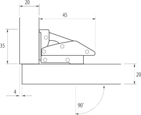 GTV Петля поршневая малая, быстрого монтажа