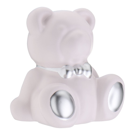 Ручка-кнопка, Т1P Teddy, 65х65х53мм, пудра/серебро, "Мишка"