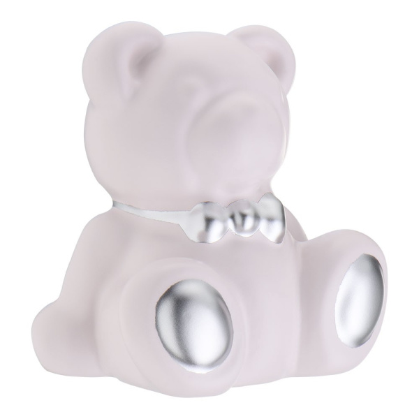 Ручка-кнопка, Т1P Teddy, 65х65х53мм, пудра/серебро, "Мишка"