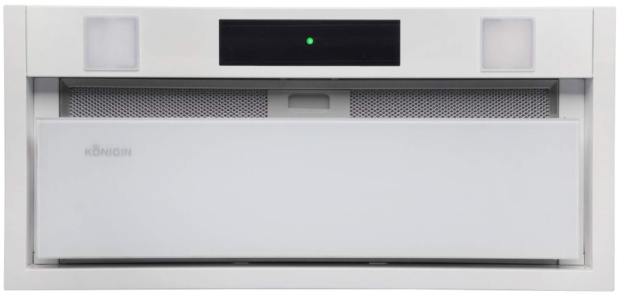 Вытяжка полновстраиваемая Skynet White, 60см, б/угольного фильтра, белый/белое стекло, Konigin