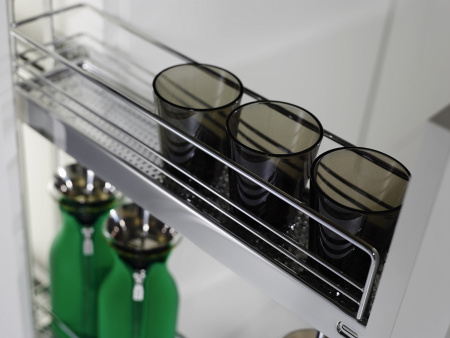 Корзина 150мм, 2 яруса, боковое правое, с напр. полн. выдвиж., плав. закр, 3D, хром, Kessebohmer