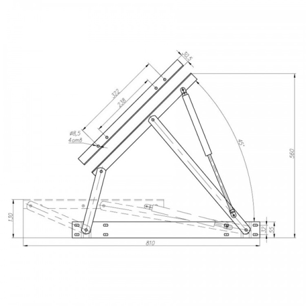 Механизм трансформации 45* для мягкой мебели