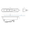 Встраиваемая, 2хEURO+2хUSB A+1хUSB C, белый, кнопка выкл., 272х54х45 мм, алюм./пластик, GLS