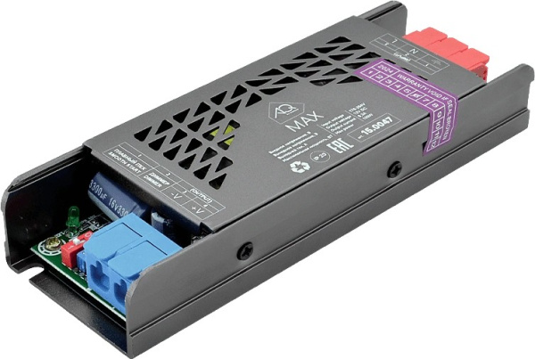 Трансформатор 100W/12V, IP20, компактный, без шнура, металлический, MAX AQ