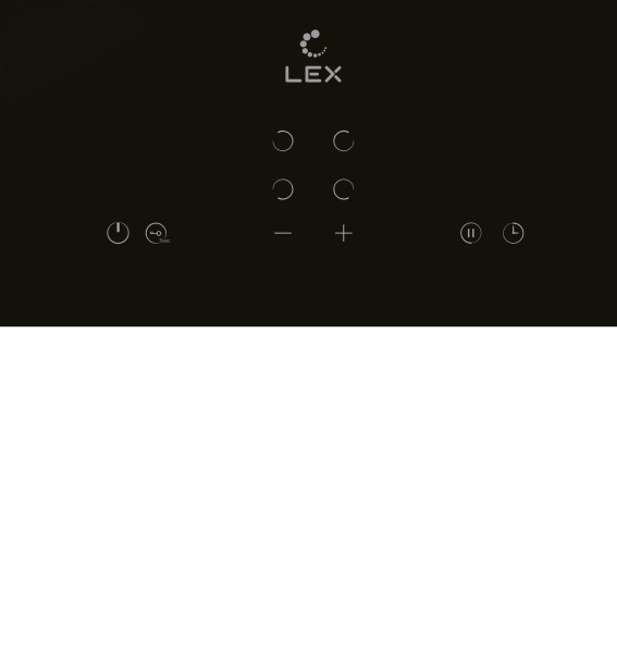 Варочная панель EVH 640B BL, 60см, стеклокерамика, черный матовый, Lex