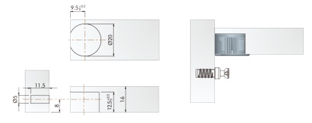 Стяжка Р-ФИКС эксцентриковая, 12,5х16мм, для плит толщиной 16мм, пластик, коричневый, CMF