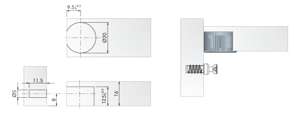 Стяжка Р-ФИКС эксцентриковая, 12,5х16мм, для плит толщиной 16мм, пластик, белый, CMF