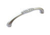 Ручка-скоба, 190, 96мм, металл, серебро с орнаментом