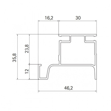 Ручка-профиль вертикальная крайняя, 80/G3.7AL.04, L=4,7м, для ДСП 16мм, полированный никель
