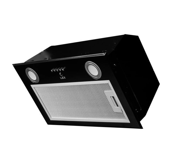 Вытяжка полновстраиваемая GS BLOC P 600 BLACK, 60см, б/угольного фильтра, черный, Lex