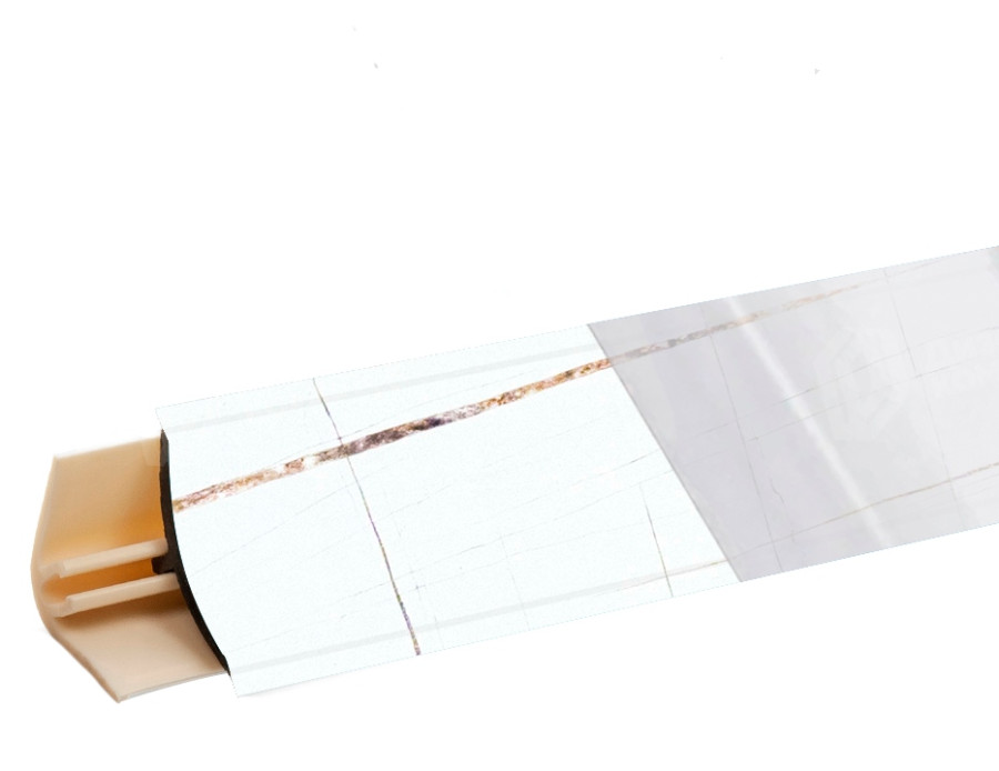 Плинтус LB-15, белый тунис, L=3000мм, 13,4х13,4мм, Россия
