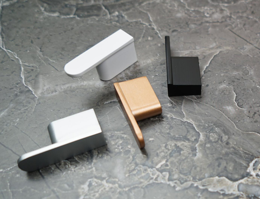 Ручка-кнопка, 664, 45х12х20мм, металл, брашированный алюминий