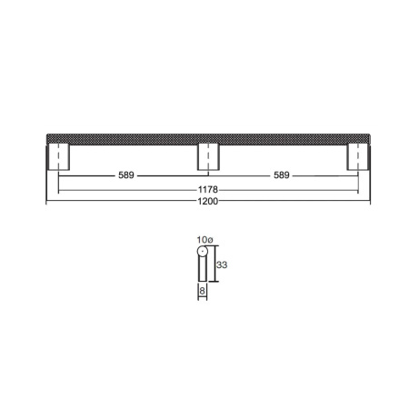 Ручка-скоба, GRAF2, 04301178L30, 1178мм, металл, черный, Viefe