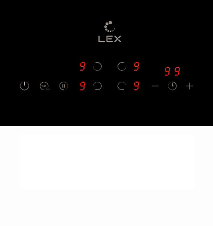 Варочная панель EVH 6040 BL, 60см, стеклокерамика, черный, Lex