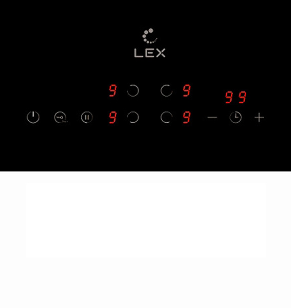 Варочная панель EVH 6040 BL, 60см, стеклокерамика, черный, Lex