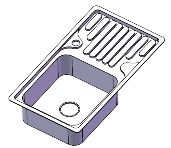 Мойка врезная, 760х420х180х0,6мм, глянец, универсальная+сифон, CMF