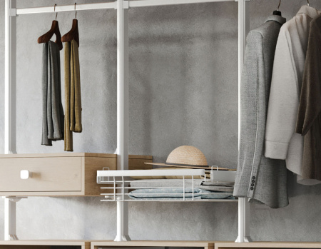 Корзина для белья выдвижная, 730-870х500х170мм, напр. полн. выдв., серый