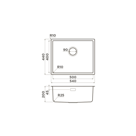 Мойка Tadzava 54-U/I-Ultra-IN, нержавеющая сталь, нержавеющая сталь