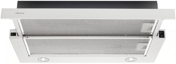 Вытяжка встраиваемая телескопическая Helena II, 50 см, б/уг. фильтра, белый, Konigin