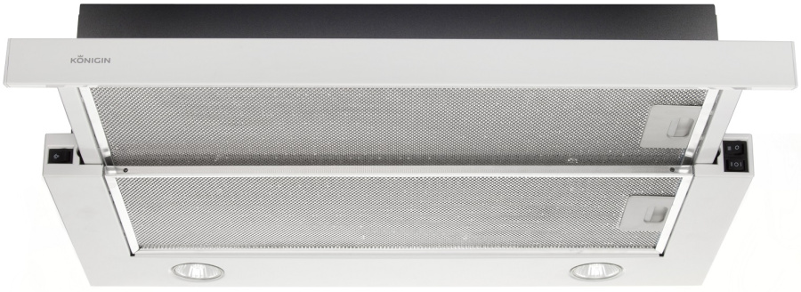 Вытяжка встраиваемая телескопическая Helena II, 50 см, б/уг. фильтра, белый, Konigin