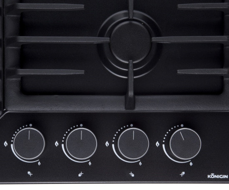 Варочная панель газовая Blaze 604 BMW, 60 см, черная матовая эмаль, Konigin