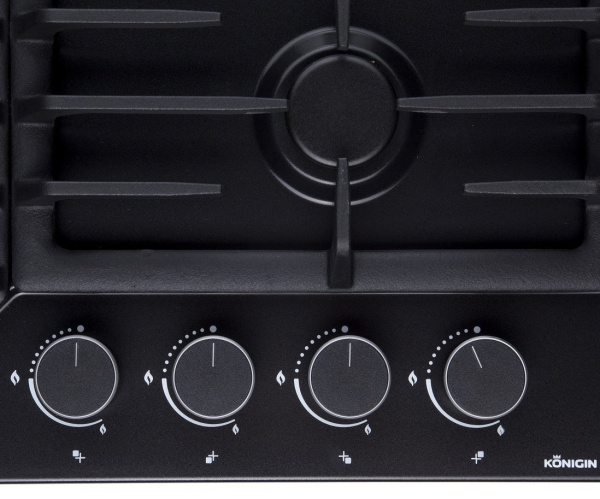 Варочная панель газовая Blaze 604 BMW, 60 см, черная матовая эмаль, Konigin