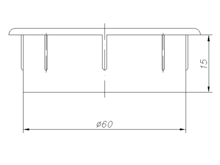 Заглушка для кабель-канала, Ø60мм, h=15мм, антрацит