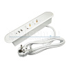 Встраиваемая, 2хEURO+2хUSB A+1хUSB C, белый, кнопка выкл., 272х54х45 мм, алюм./пластик, GLS