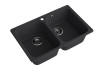 Мойка ЭкоМ 7448-2, 740х480мм, кварц, черный (без сифона)