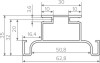 Вертикальная ручка-профиль C-образная, h=62,8мм, L=2,5м, ДСП 16мм, золото матовое, AQ