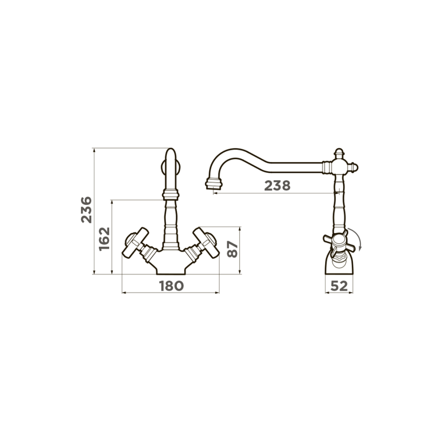 Смеситель Tokigawa-C, латунь, хром